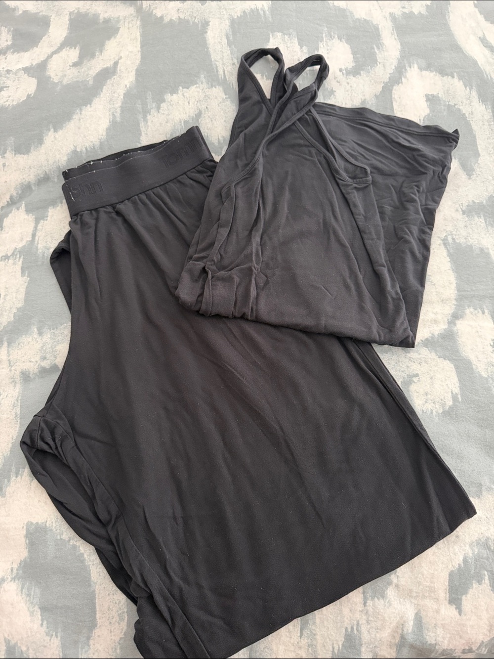 Tommy John Black Sleep Tank and Skirt Lounge Set